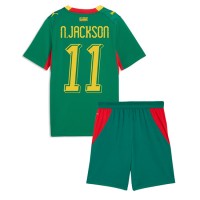 Stroje piłkarskie Senegal Nicolas Jackson #11 Koszulka Wyjazdowej dla dzieci MŚ 2026 Krótki Rękaw (+ szorty)